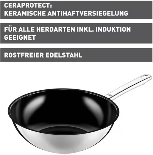 SILIT Wok Wuhan 28 cm Wokpfanne Induktion Keramik Antihaft