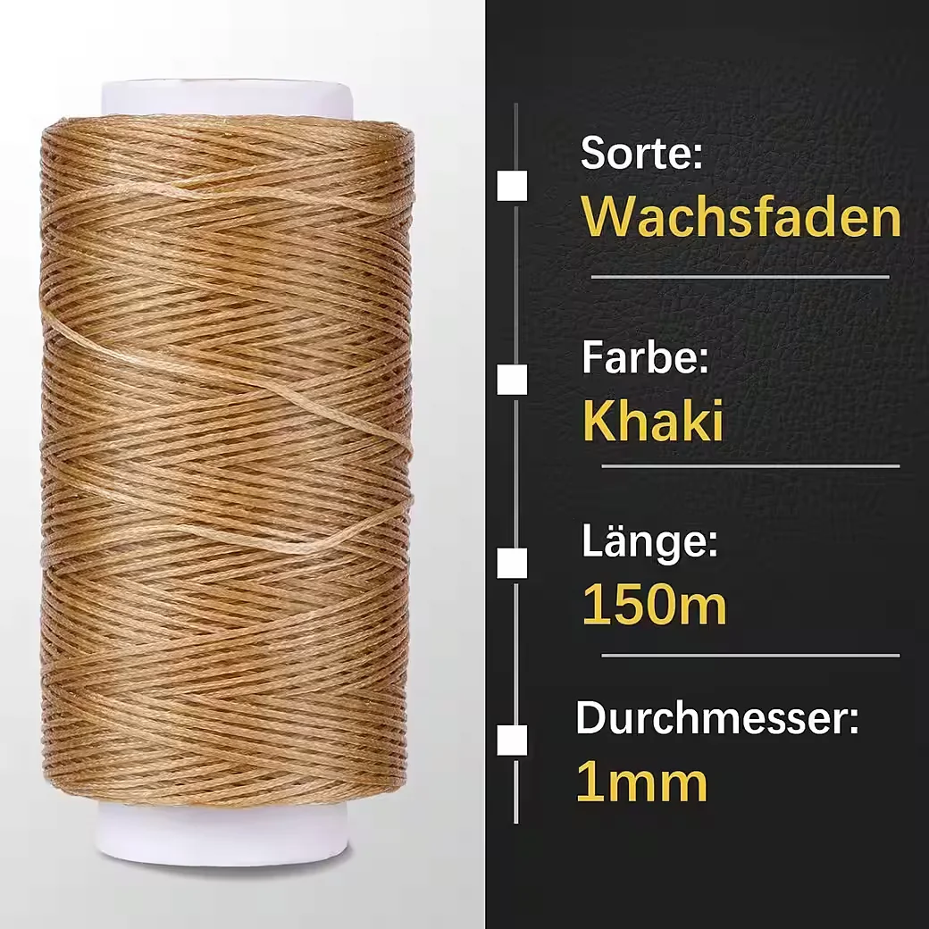 LUXUSKOLLEKTION Nähnadeln DIY Lederfaden Set mit 150D Wachsfaden