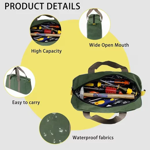 LUXUSKOLLEKTION Werkzeugtasche 12 Zoll Leinwand wasserfest Organizer