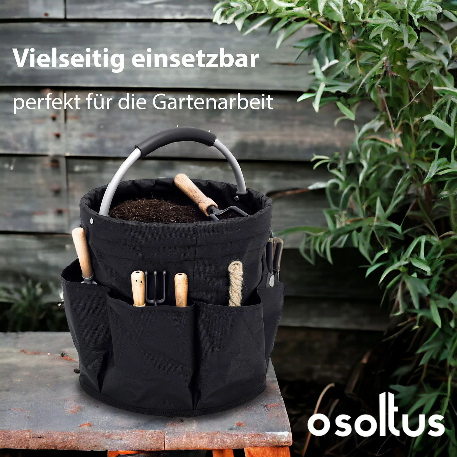 OSOLTUS Gartengerätetasche Werkzeugkorb Aufbewahrungskorb Gartenkorb