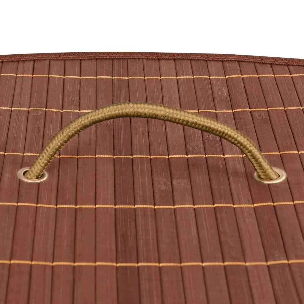 FURNICATO Eck Wäschekorb aus Bambus 52,3 x 37 x 65 cm Braun