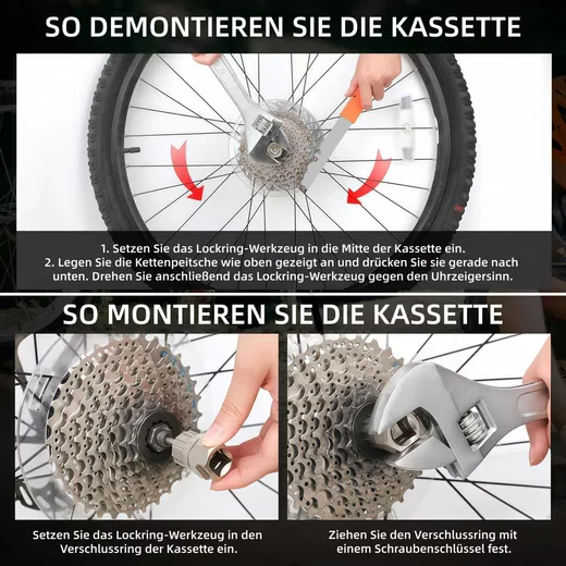FOUORTUNATE-BEE Fahrradwerkzeug 3er-Set Kettenwerkzeug Ritzelabzieher