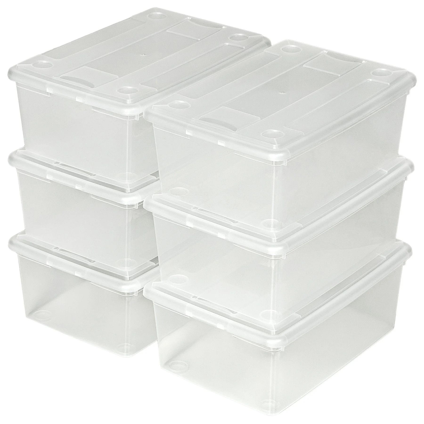 TECTAKE Stapelbox Schuhbox 6er Set stapelbar 6,4 Liter