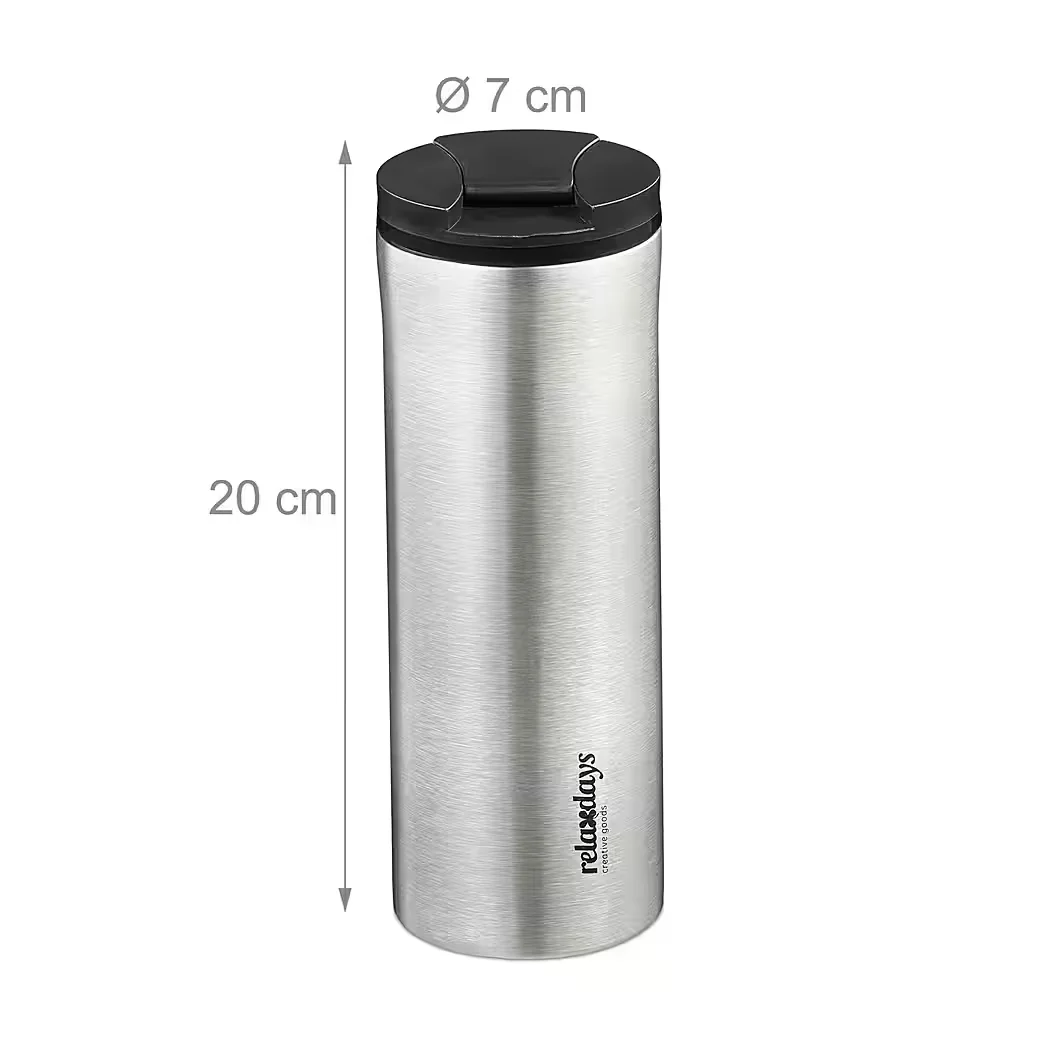 Relaxdays Thermobecher Edelstahl 400 ml To Go