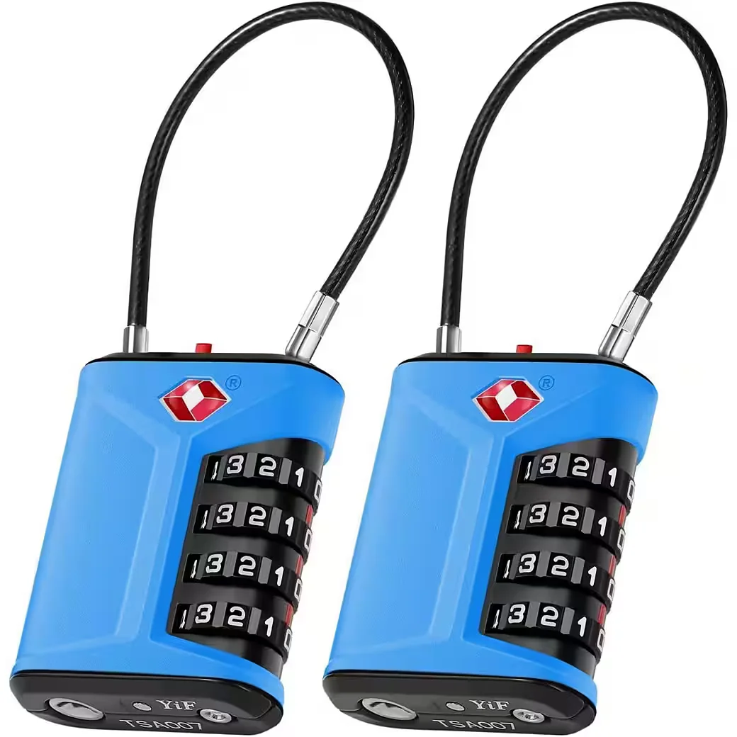 LUXUSKOLLEKTION TSA Kofferschloss Zahlenschloss 4 stellig Blau 2er Set