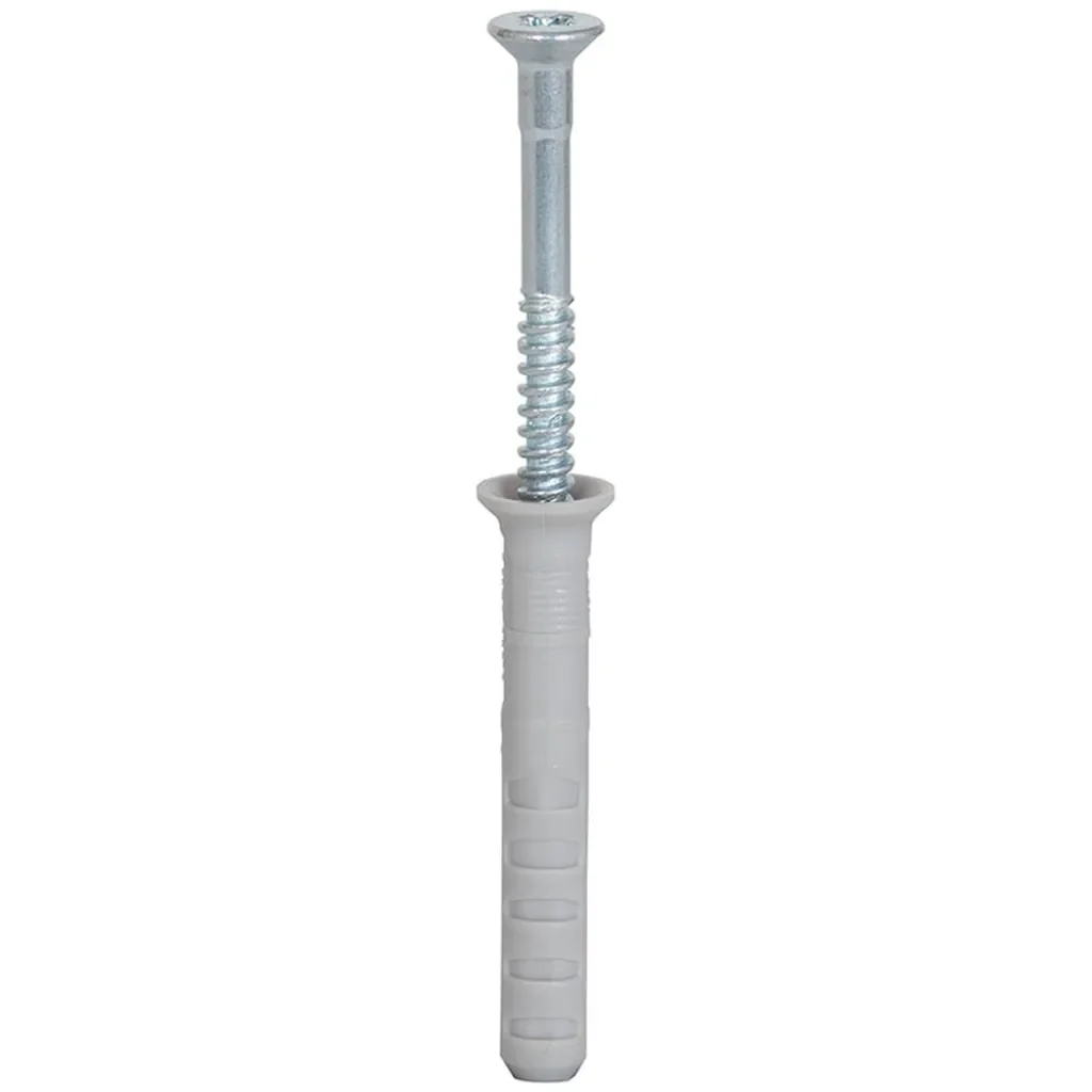 Fischer Dübel 050353 Nylon mit verzinkter PZ2 Stahlschraube 80 x 6 mm