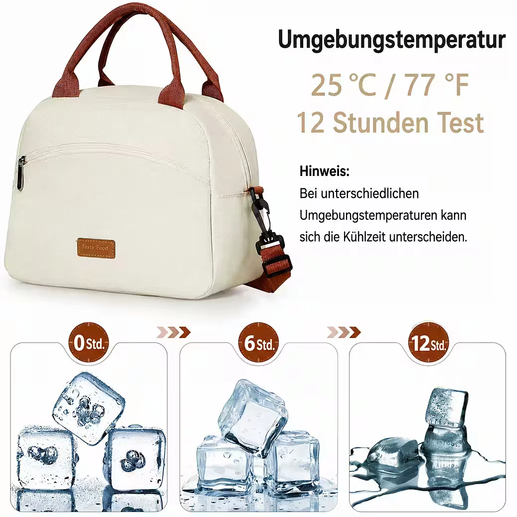 DIWZBYN Lunchbox Kühltasche 9,5 L mit Schultergurt Damen Herren
