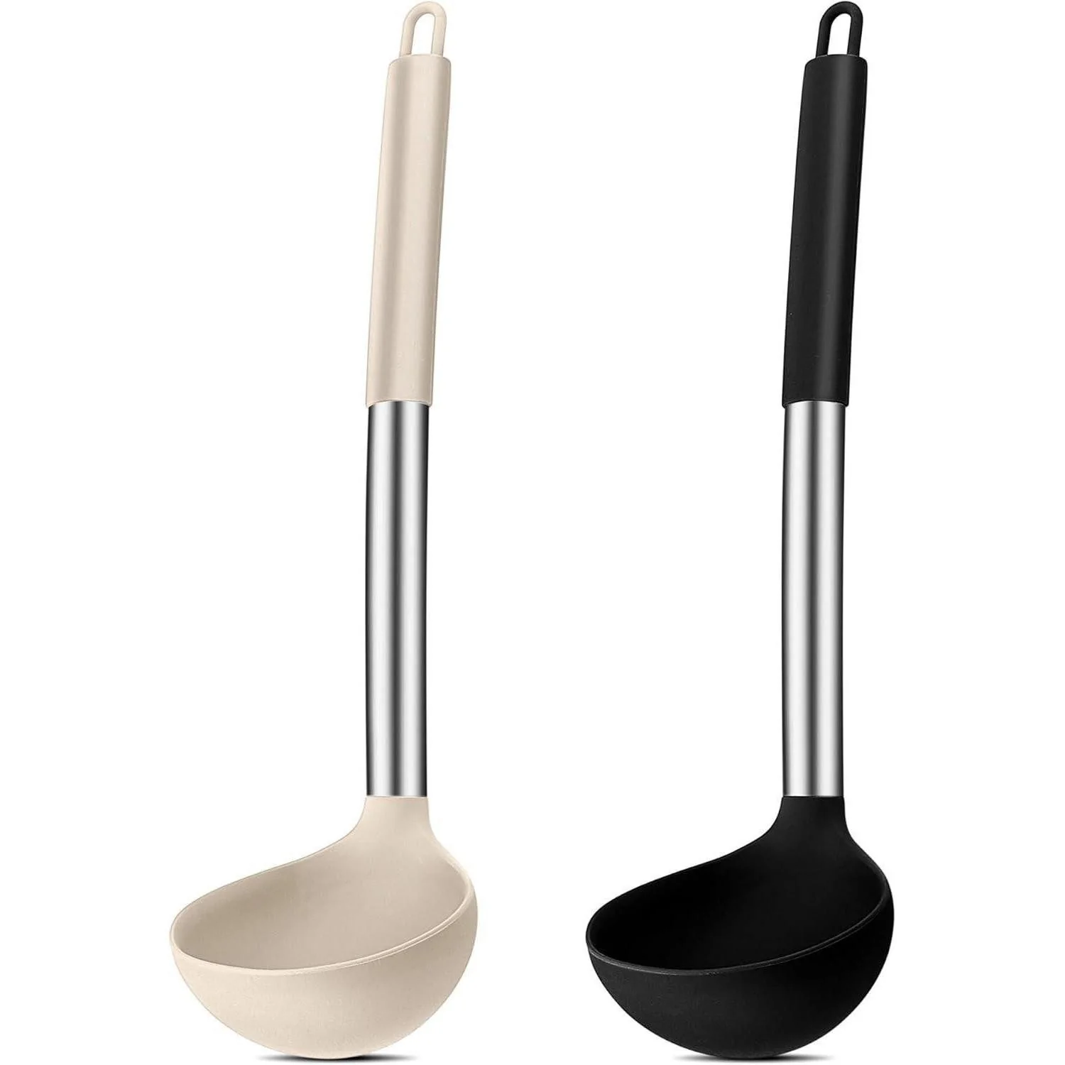 LUXUSKOLLEKTION Suppenkelle Silikon Antihaft 30cm Set Schwarz Khaki