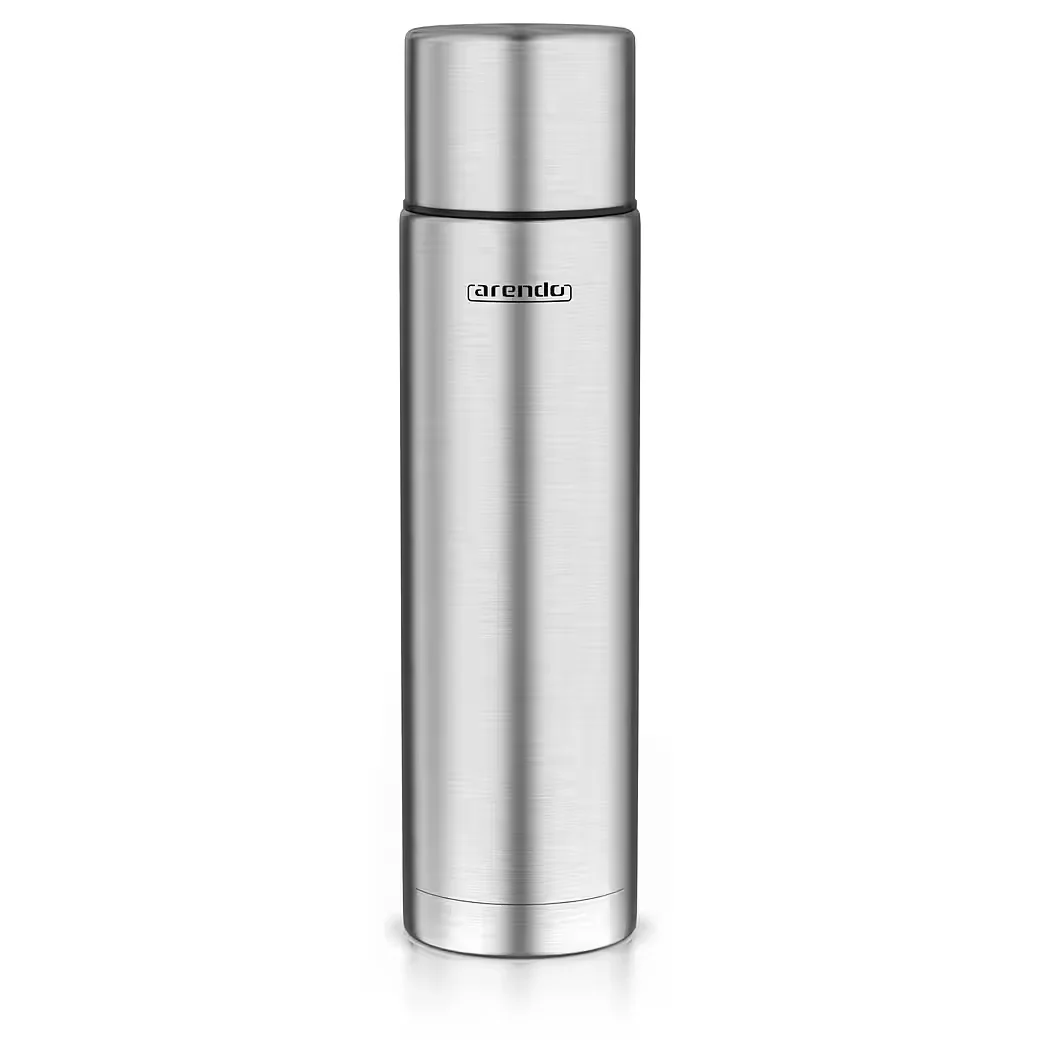 ARENDO Thermoflasche 1L auslaufsicher Edelstahl Isolierflasche