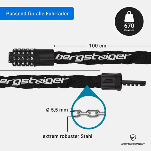 BERGSTEIGER Fahrrad Kettenschloss